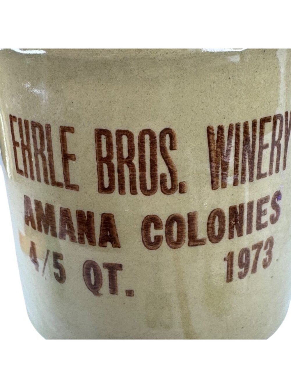 Ehrle Bros. Pottery Jug Handle & Cork 4/5 Qt 1973 Collectible Stoneware USA Vtg - Picture 4 of 13